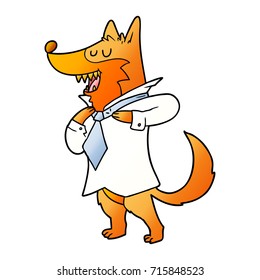 office worker fox cartoon character