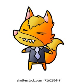 office worker fox cartoon character