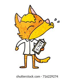 office worker fox cartoon character