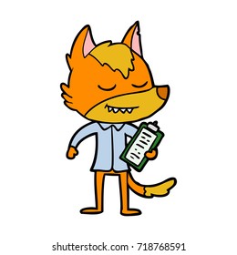 office worker fox cartoon character
