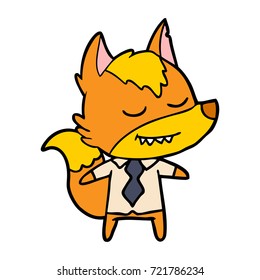 office worker fox cartoon character