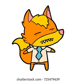 office worker fox cartoon character