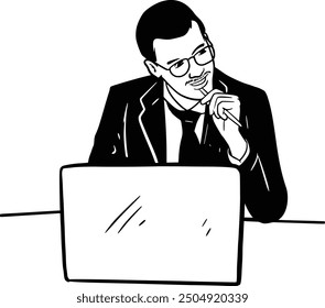 Office worker in front of laptop