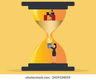 Office worker get robbery. financial loss concept
