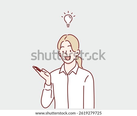 Office Worker Getting a New Idea. Hand drawn style vector design illustrations.