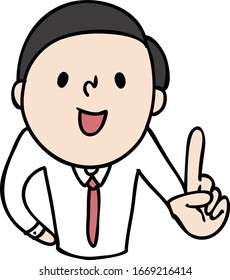 
Office worker is giving number 1