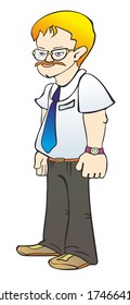 office worker with glasses