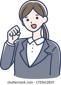 Office worker guts pose female illustration