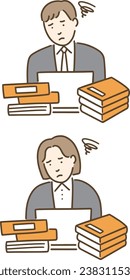 an office worker hard work laptop for work businessman paperwork stress tired