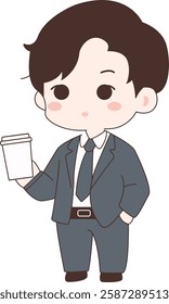 Office Worker Holding Coffee Cup