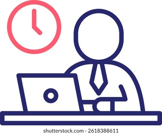 Office Worker Icon Color Vector Illustration