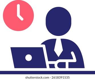 Office Worker Icon Fill Vector Illustration