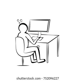 Office worker icon illustration isolated vector sign symbol