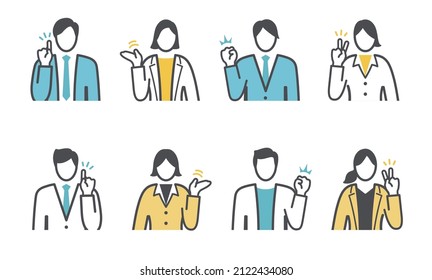 Office worker  icon  illustration set