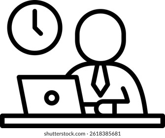 Office Worker Icon Line Vector Illustration