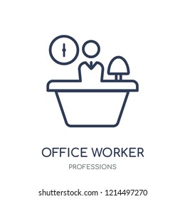 Office worker icon. Office worker linear symbol design from Professions collection. Simple outline element vector illustration on white background.