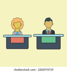 office worker icon. receptionist vector icon