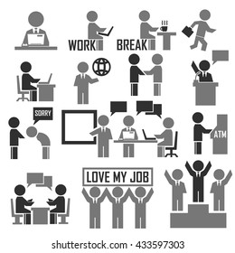 office worker icon set