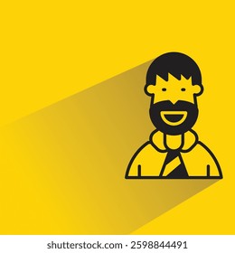 office worker icon with shadow yellow background