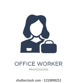 Office worker icon. Trendy flat vector Office worker icon on white background from Professions collection, vector illustration can be use for web and mobile, eps10