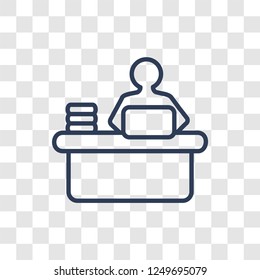 Office worker  icon. Trendy linear Office worker  logo concept on transparent background from Professions collection