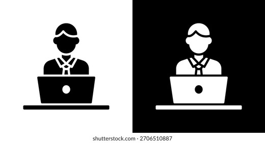 Office Worker Icon Vector Illustration. Designed For Creative Flexibility In Light And Dark Versions.