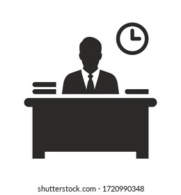 Office worker icon. Vector icon isolated on white background.