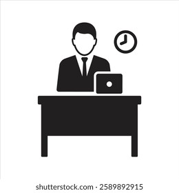Office worker icon. Office workplace icon
