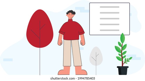 Office worker illustration. Co-working space with creative people sitting at the table. Business team working together at the big desk using laptops. Flat design style vector illustration.