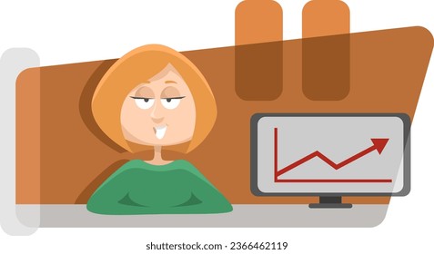 Office worker, illustration, vector on a white background.