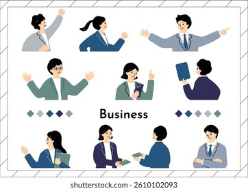 Office worker illustrations for business scenes