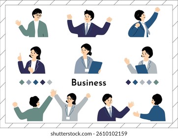 Office worker illustrations for business scenes