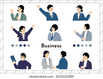 Office worker illustrations for business scenes