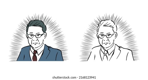 Office worker interviewer image. Cartoon style vector illustration material