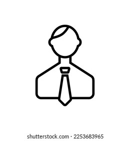 Office Worker Isolated Line Icon. Perfect for UI, apps, sites, stores, adverts. Editable stroke, drawn with black thin line. 