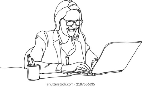 office worker line drawing vector illustration.