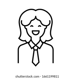 Office worker line icon, concept sign, outline vector illustration, linear symbol.