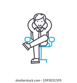 Office worker linear icon concept. Office worker line vector sign, symbol, illustration.