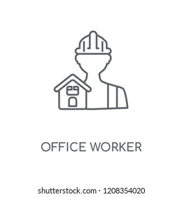 Office worker linear icon. Office worker concept stroke symbol design. Thin graphic elements vector illustration, outline pattern on a white background, eps 10.