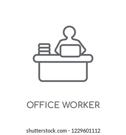 Office worker linear icon. Modern outline Office worker logo concept on white background from Professions collection. Suitable for use on web apps, mobile apps and print media.