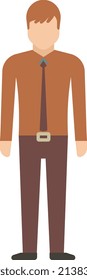 Office worker male character. Young man standing