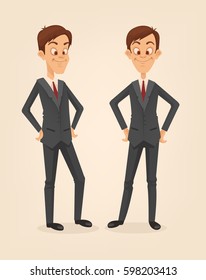 Office worker man character set. Vector flat cartoon illustration