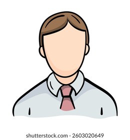 Office worker. Man. Vector icon isolated on white background. Illustration for banner, poster, flyer, print design