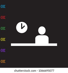office worker, manager, icon illustration