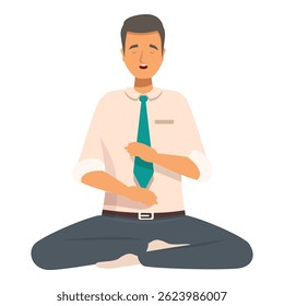 Trabalhador de escritório meditando para aliviar o estresse, praticando atenção plena para a produtividade no trabalho