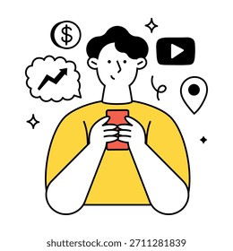 Ilustração plana da multitarefa dos funcionários do escritório