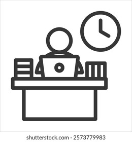 Office Worker Outline Icon Vector Illustration