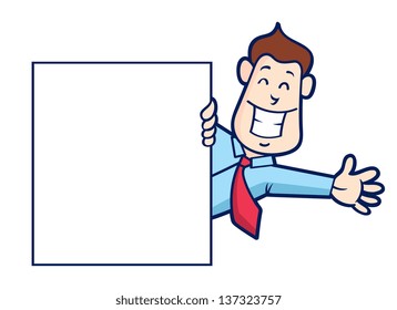 Office worker pointing copy space