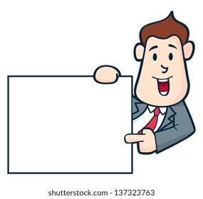 Office worker pointing copy space