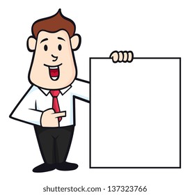 Office worker pointing copy space